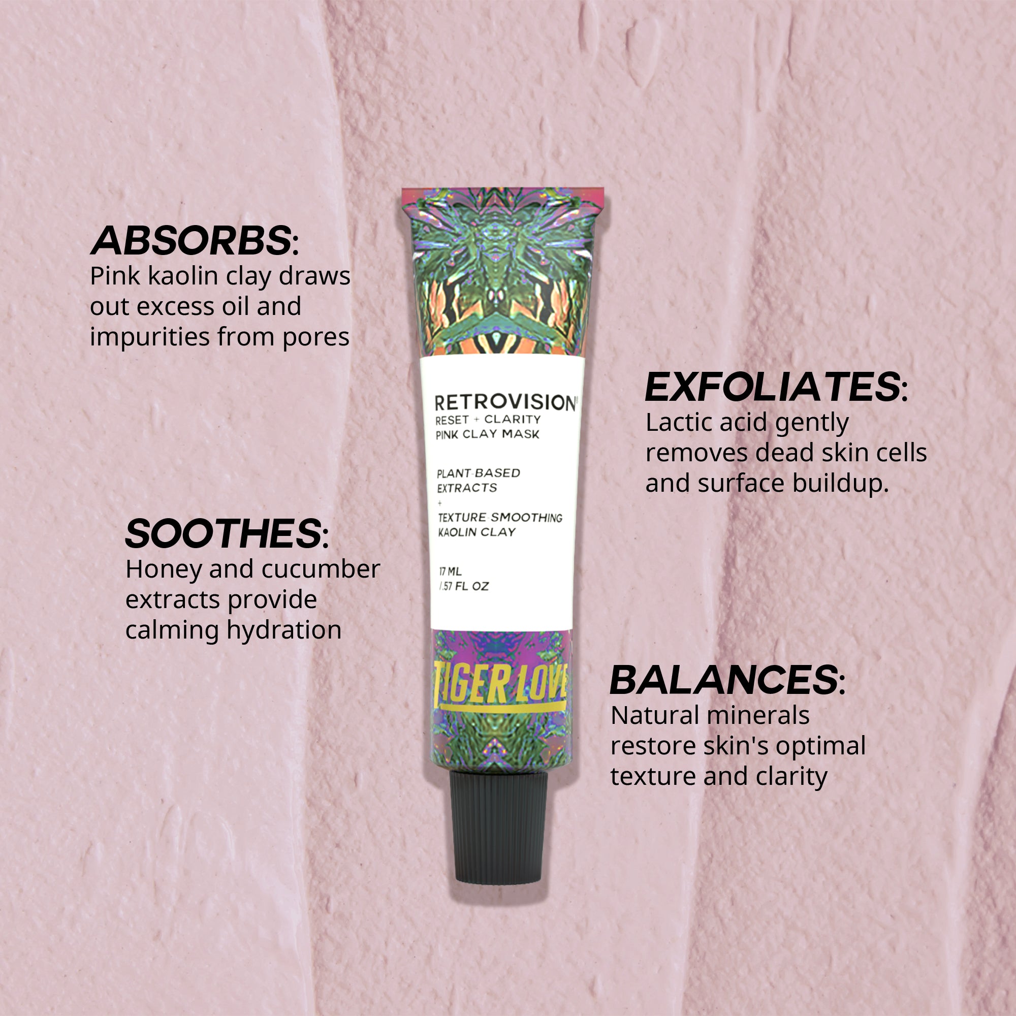RETROVISION® Reset + Clarity Pink Clay Mask – Tigerlove