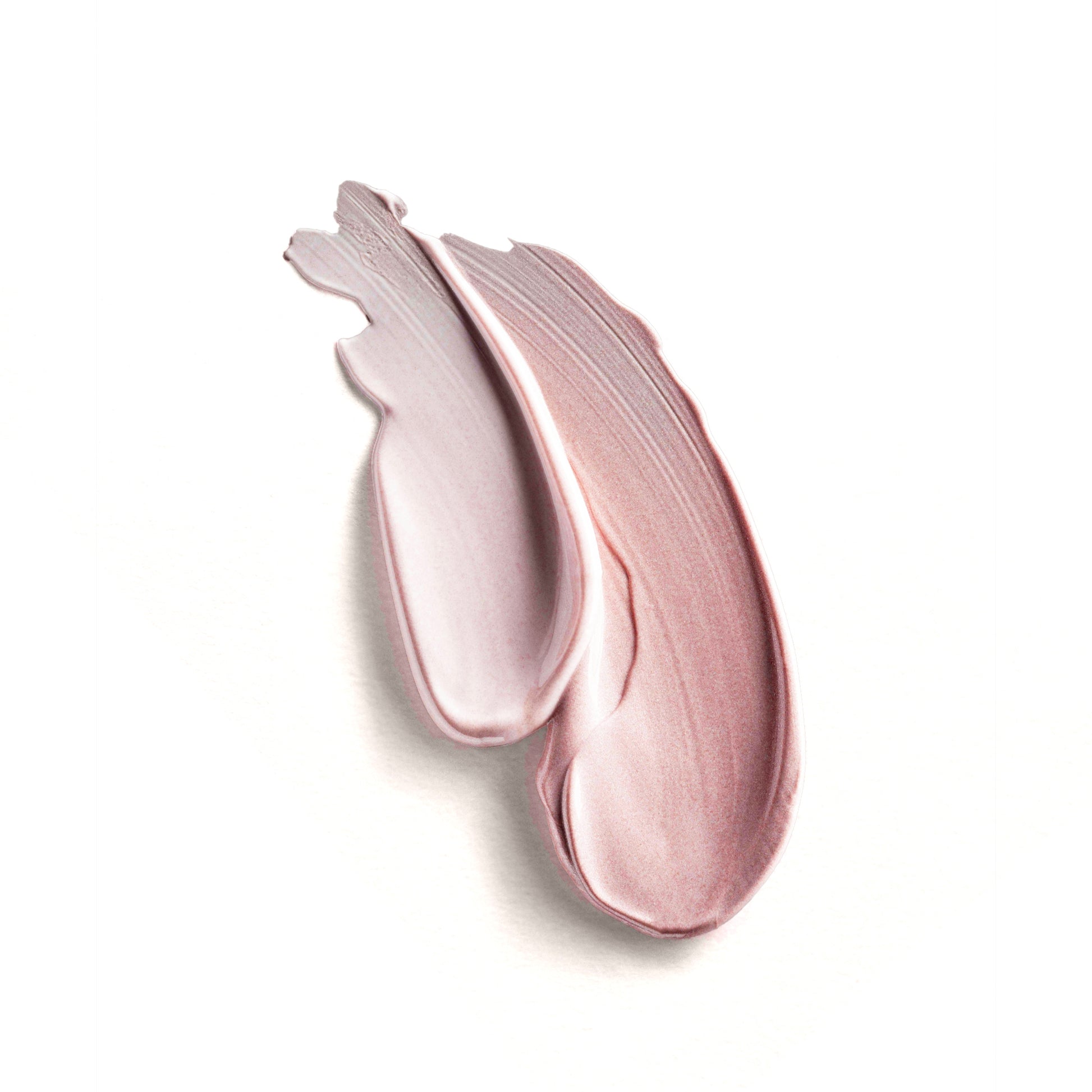 Pink clay mask swatch on a white background